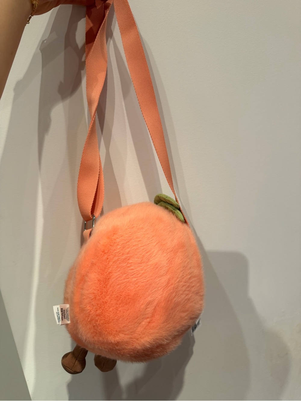 Jellycat Orange Plush Pumpkin Crossbody Bag - Peachy Coral - Picture 2 of 2